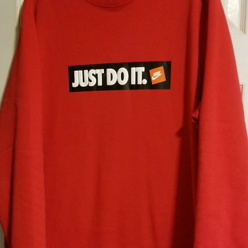 MENS RED NIKE "JUST DO IT" SWEATSHIRT